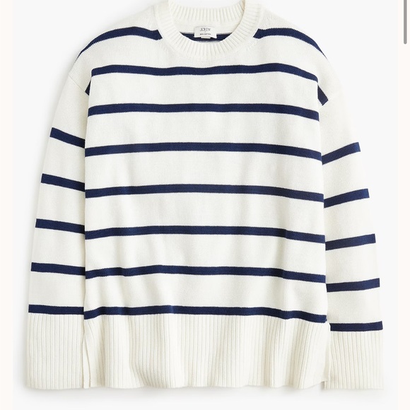 J. Crew Sweaters - J.crew wide hem 100% cotton striped sweater womens